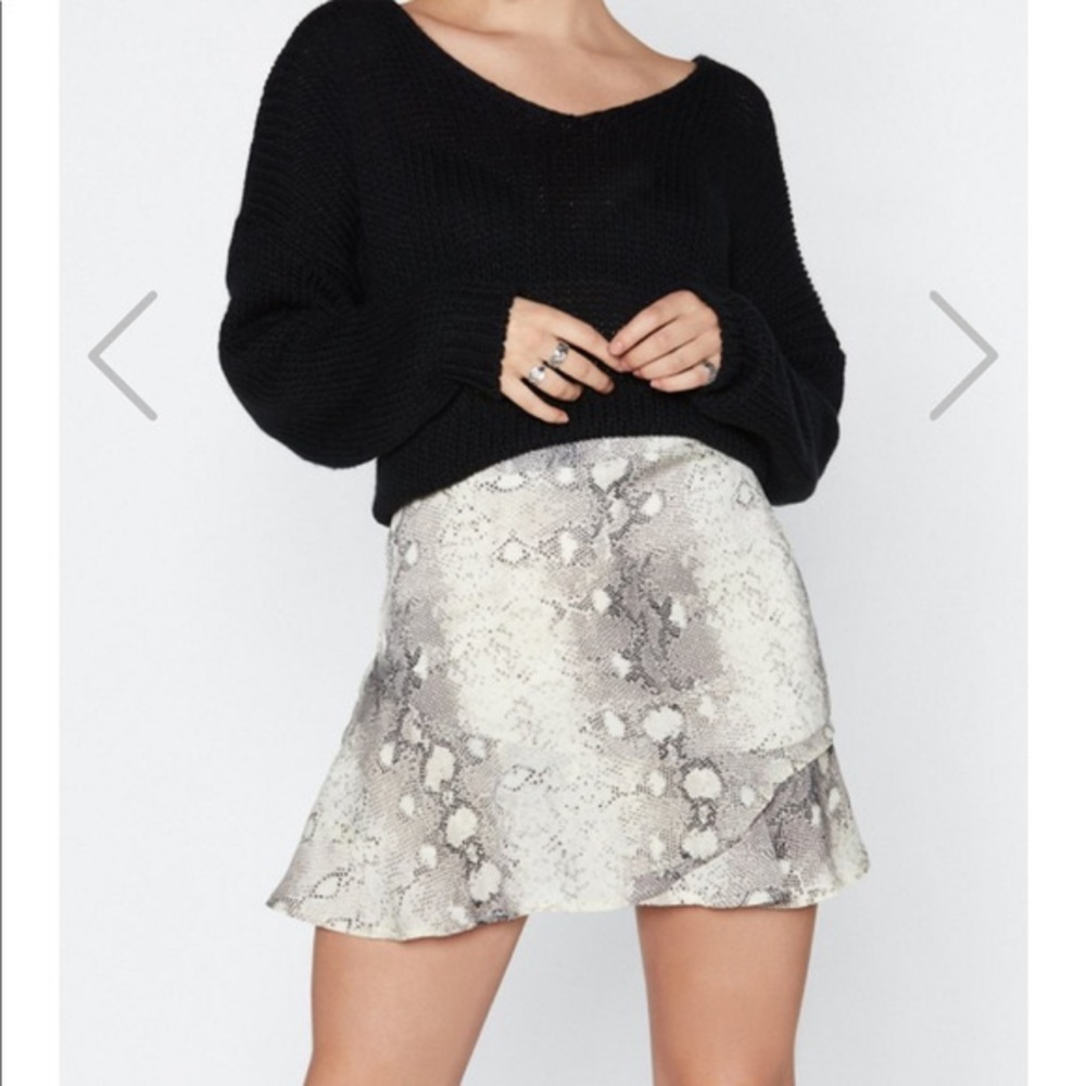 Snake print flirty mini skirt